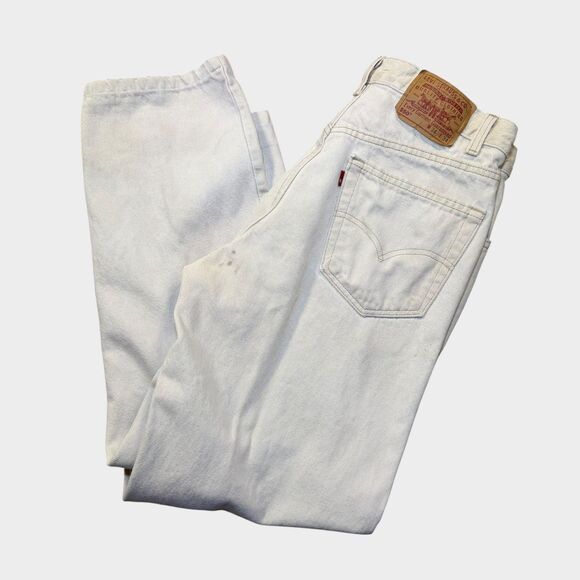 Levi's Other - Vintage Levi’s 550 Made in USA White Denim Jeans 34x34 Custom Snake Print 90s